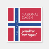 シットンデ・マイ5月17日ノルウェー国旗 スタンダードカクテルナプキン (正面)