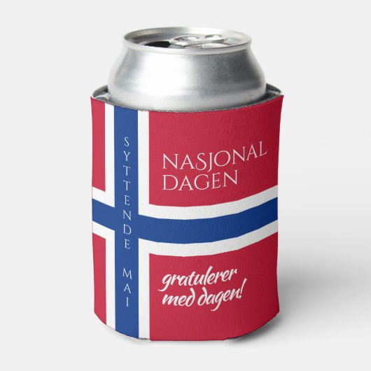 シットンデ・マイ5月17日ノルウェー国旗 缶クーラー (缶正面)