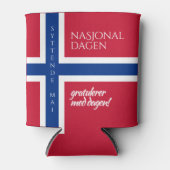 シットンデ・マイ5月17日ノルウェー国旗 缶クーラー (正面)