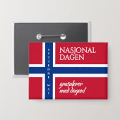 シットンデ・マイ5月17日ノルウェー国旗 缶バッジ (正面/裏面)