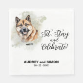 シット・ステイ祝・アキタ結婚ズ スタンダードランチョンナプキン (正面)