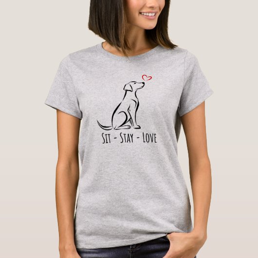 シット・ステイ・ラブ ラブラドール Tシャツ (正面)