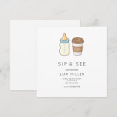 シップアンドシー ベビーシャワー ミニマリスト ベビーシャワー セーブザデート (正面/裏面)