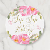 シップシップフーレイ ブラッシュ ピンク ゴールド ウォーターカラー フローラル フェイバータグ (正面)