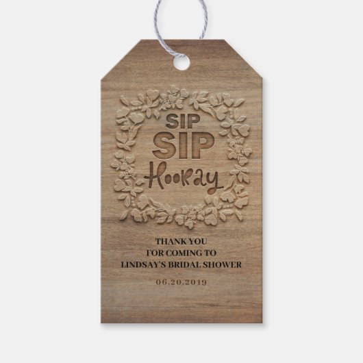 シップシップフーレイ　ラスティック　ブライズシャワー ギフトタグ (正面)