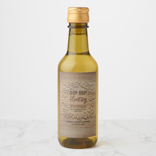 シップシップフーレー ウェディングまたはブライズシャワー ワインラベル (正面)