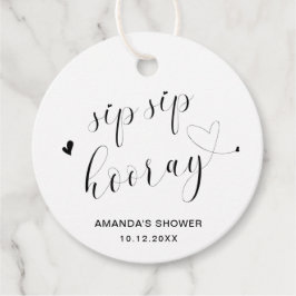 シップシップフーレー シンプルハート ブライダルシャワー フェイバータグ