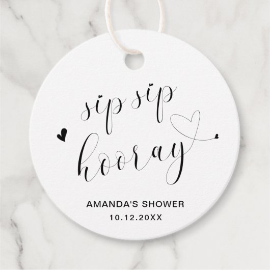 シップシップフーレー シンプルハート ブライダルシャワー フェイバータグ (正面)