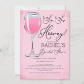 シップシップフーレー ピンクワインブライダルシャワー 招待状 (正面)
