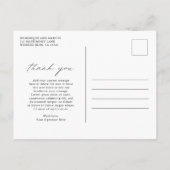 シッミニマルクシンプルな写真結婚の感謝 ポストカード (裏面)