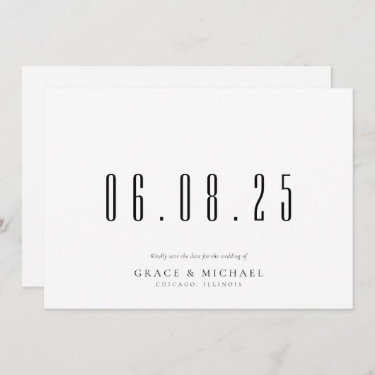 シッミニマルク結婚の日付写真なし日付を保存 セーブザデート (正面/裏面)