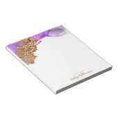 シッモダンクな水色の金ゴールドピンクパープル(ばちゃばちゃ)跳ねる ノートパッド (アングル)