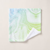 シッモダンクな緑フェイクの大理石石組織 バスタオルセット (ウォッシュタオル)