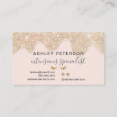 シッモダンクな金ゴールドグリッタードリップ赤面ピンクまつげ 名刺 (裏面)