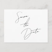 シッモダンクな黒いスクリプト日付を保存 インビテーションポストカード (正面)