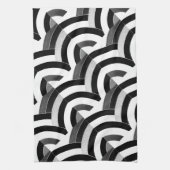 シッモダンクな黒/白のシボン キッチンタオル (縦)