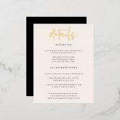 シッモダンクの結婚詳細フォイルエンクロージャカード 箔招待状ポストカード (正面/裏面)