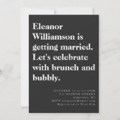 シッモダンクはっきりしたブラックタイポグラフィブライダルブランチ 招待状 (正面)