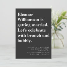 シッモダンクはっきりしたブラックタイポグラフィブライダルブランチ