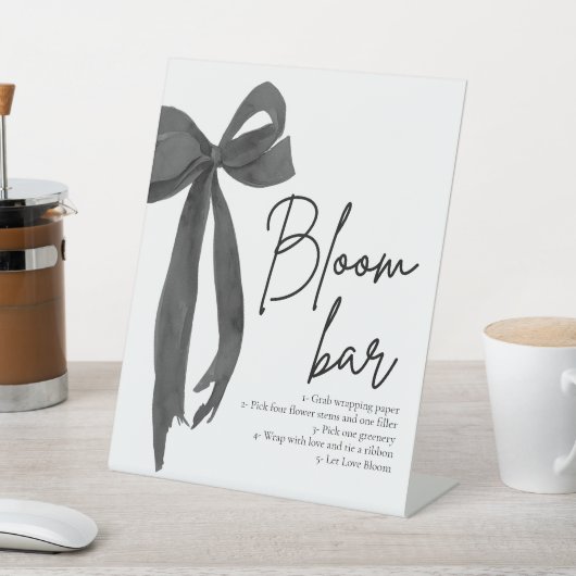 シッモダンクエレガントブラックボウ開花バー標識 台座サイン (インサイチュ)