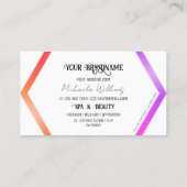 シッモダンクカラフル・ホワイト・ジオメトリックとロゴ付き 名刺 (裏面)