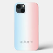 シッモダンクガーリー・ブルー・ピンク・ホワイトのシンプルグラデーション Case-Mate iPhoneケース (裏面)