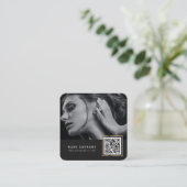 シッモダンクスキャン可能なバーコードQRコード写真 スクエア名刺 (スタンド正面)