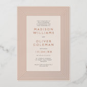 シッモダンクストライプのフレ結婚ーム実在s 箔招待状 (正面)