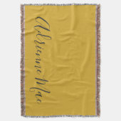 シッモダンクパーソナライズされた金ゴールド&グレー スローブランケット (正面縦)