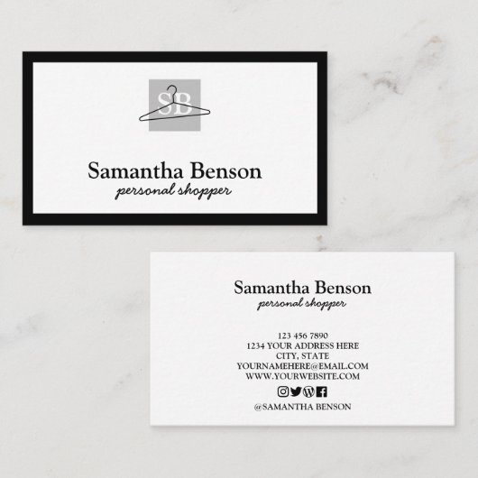 シッモダンクファッションスタイリストの個人購入者 名刺 (正面/裏面)