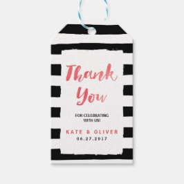 シッモダンクブラック&ホワイトストライプズありがとう ギフトタグ