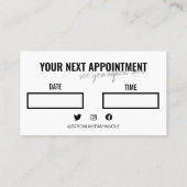 シッモダンクホワイト美容師美しいアポイントメント 名刺 (裏面)