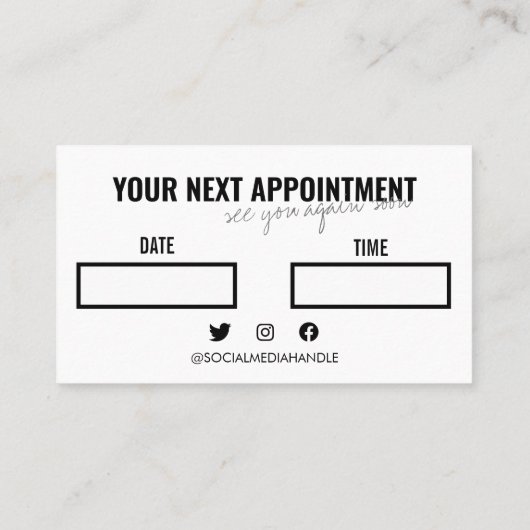 シッモダンクホワイト美容師美しいアポイントメント 名刺 (裏面)