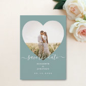 シッモダンク素朴ミントグリーン結婚ズ写真 セーブザデート