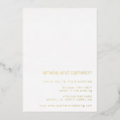 シッモダンク結婚のオールインワン写真ホワイト金ゴールド 箔招待状 (正面)