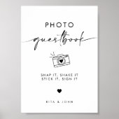 シッモダンク結婚のフォトゲストブックサイン ポスター (正面)