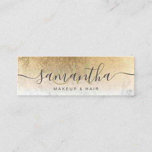 シッモダンク金ゴールドフォイグラデーションル大理石化粧 スキニー名刺 (正面)