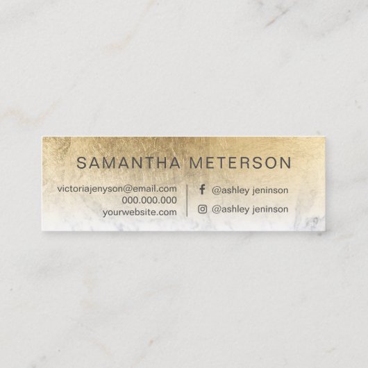 シッモダンク金ゴールドフォイグラデーションル大理石化粧 スキニー名刺 (裏面)