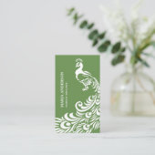 シッモダンク·グリーン·アンド·ホワイト·ピーコック 名刺 (スタンド正面)