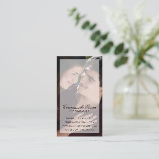 シッモダンク・スクリプト名フォトグラファー付き写真 名刺 (スタンド正面)