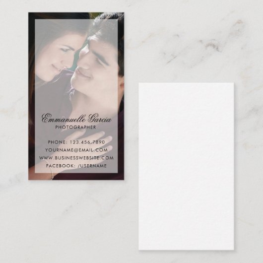 シッモダンク・スクリプト名フォトグラファー付き写真 名刺 (正面/裏面)