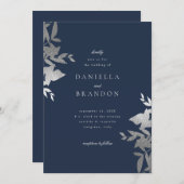 シッモダンク·ボタフェイクニカル·シルバ結婚ー 招待状 (正面/裏面)