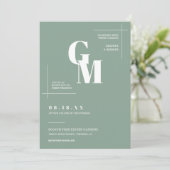 シッモダンクSage Green BohoのQR結婚コードフォト 招待状 (スタンド正面)