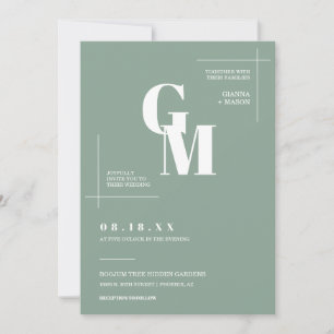 シッモダンクSage Green BohoのQR結婚コードフォト 招待状