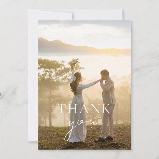 シッモノグラムのクエレガントカップル写真ありがとう サンキューカード (正面)