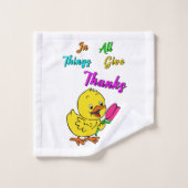 シッ与えク感謝していチューリップ感謝祭 バスタオルセット (ウォッシュタオル)