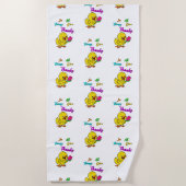 シッ与えク感謝していチューリップ感謝祭 ビーチタオル (正面)