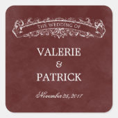 シッ素朴クの好意ステッカー/封筒用シール – 赤 スクエアシール (正面)