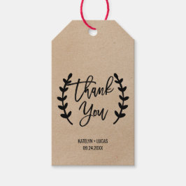 シッ素朴クフェイククラフトサンキューメッセージカード ギフトタグ