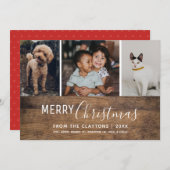 シッ素朴クモダンフォトクリスマスカード シーズンカード (正面/裏面)